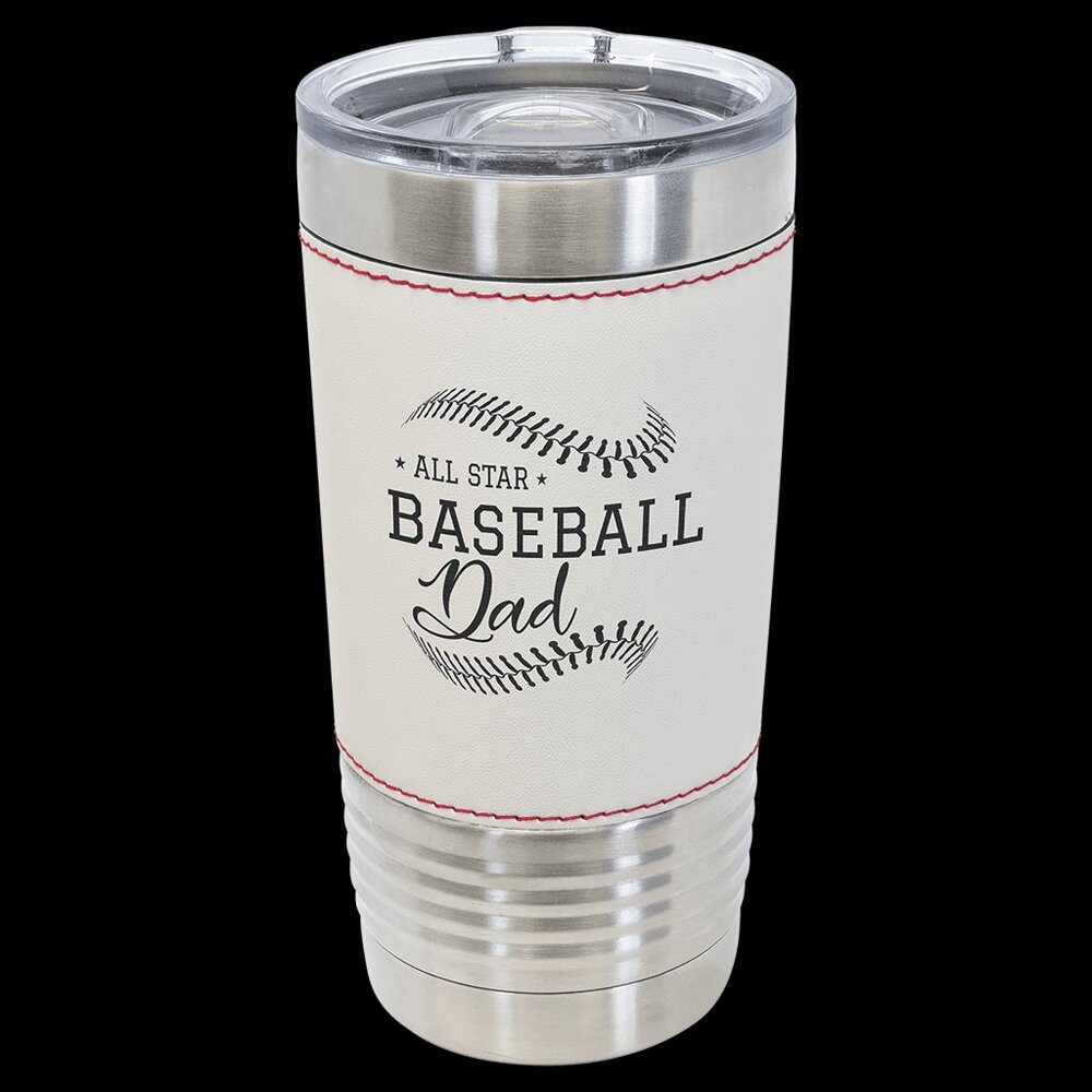 Baseball Tumbler 20oz Stainless Steel Travel Cup Personalization Available